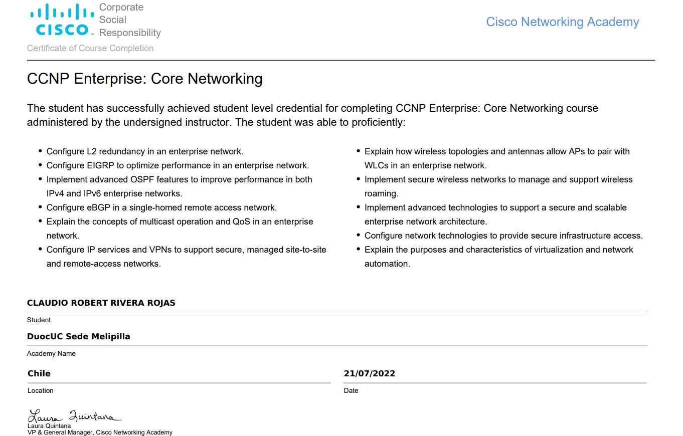 Certificado CCNP