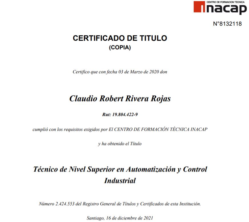 Título Automatización Industrial